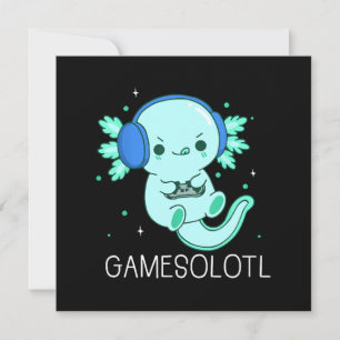 Convite Jogos Kawaii Axolote Axolote Gamer