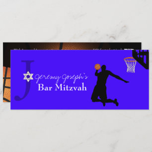 Convite Jogue! Bar de basquete Mitzvah