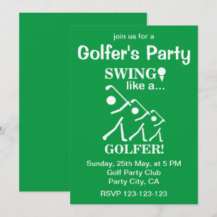 Convite Jogue como um Golfista Festa de Golfe