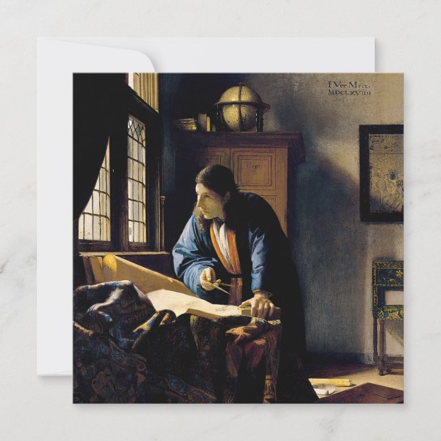 Convite Johannes Vermeer - A Geógrafa (Frente)