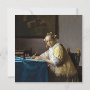 Convite Johannes Vermeer - A Lady escrevendo uma Carta