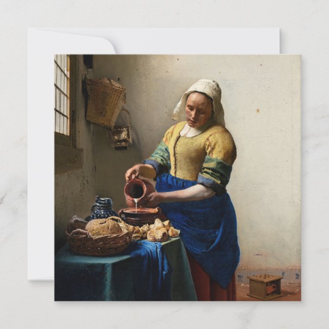 Convite Johannes Vermeer - A Milkmaid (Frente)