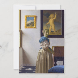 Convite Johannes Vermeer - Dama de pé em uma Virgínia