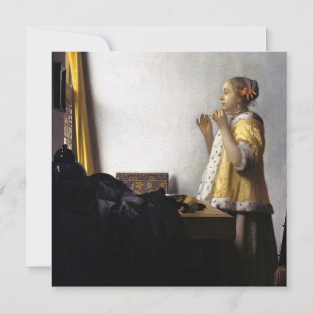 Convite Johannes Vermeer - Jovem Mulher com Colar Pérola (Frente)