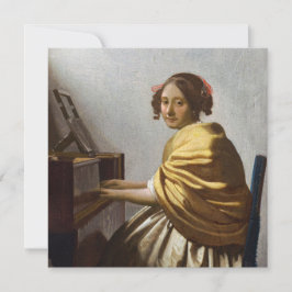 Convite Johannes Vermeer - Jovem Mulher Sentada na Virgina