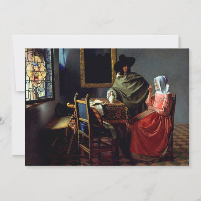 Convite Johannes Vermeer - O Vidro do Vinho (Frente)