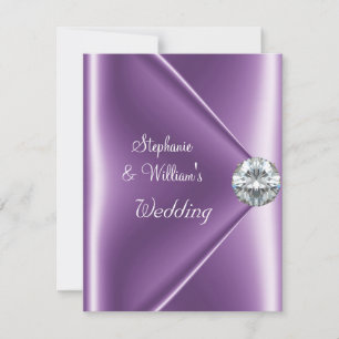 Convite Jóia de Diamante Roxo Mauve de Casamento