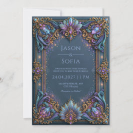 Convite Joia de Filigrana de Ametista Casamento