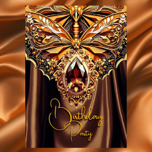 Convite Joia de Ouro de Chocolate Caramelo de Aniversário 