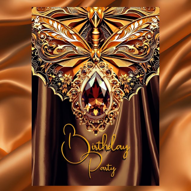 Convite Joia de Ouro de Chocolate Caramelo de Aniversário  (Criador carregado)