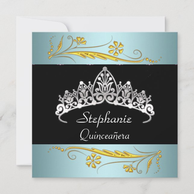 Convite Joias Douradas da Festa de aniversário Quinceañera (Frente)