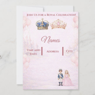 Convite Join us for a Royal Celebration Birthday Invites