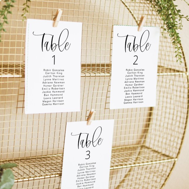 Convite JOLIE Vertical Modern Bohemian Mesa Seating Card (Criador carregado)
