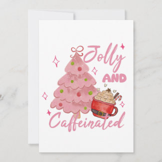 Convite Jolly and Caffeinated Christmas Tree Coffee Design