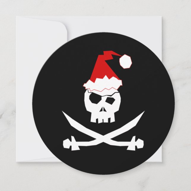 Convite + Jolly Roger | Papais noeis piratas + [Feriado] (Frente)