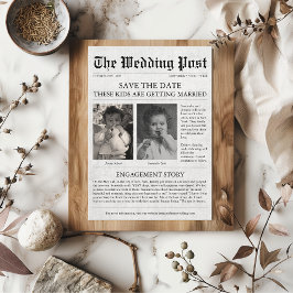 Convite Jornais Engraçados Crianças Únicas Salvem a Data C