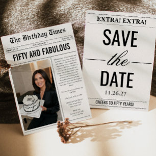 Convite Jornal de Aniversário de 50 Anos Cinquenta e Fabul