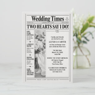 Convite Jornal de Casamento