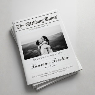 Convite Jornal de Casamento Personalizado - Livro de Ativi