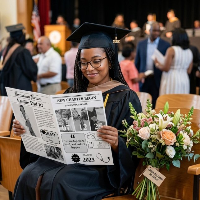 Convite Jornal de Formandos ModernoMinimalista (Criador carregado)