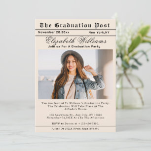 Convite Jornal de Formatura Personalizado Foto Única
