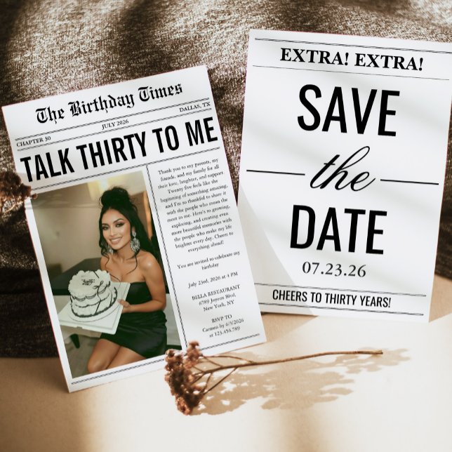 Convite Jornal Falando Trinta Para Mim 30º Aniversário (Criador carregado)