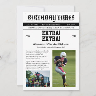 Convite Jornal Futebol Aniversário