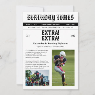 Convite Jornal Futebol Aniversário