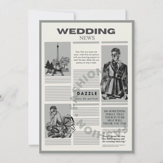 Convite Jornal Modern Wedding (Verso)