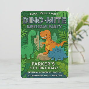 Convite Jovem Dinossauro da Textura Sensível