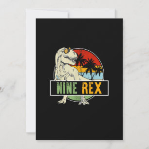 Convite Jovem Dinossauro de 9 anos Nascido 9º T Rex Dino 9