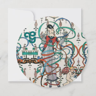 CONVITE JOVEM GAROTA,COR COR FAIXAS CHÁ DE PANELA MONOGRA