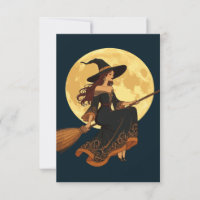 Jovem Gótico Bruxa Sentou Astride A Besom Vetor Ar