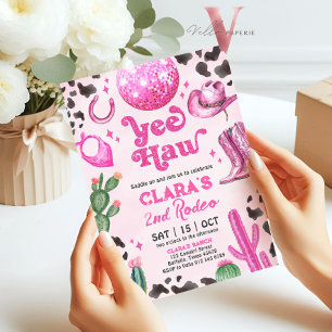 Convite Jovem Preta Rosa Qualquer Rodeio Idade Qualquer Co