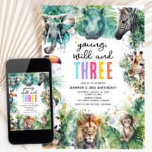 Jovem Selvagem e 3 Animais de Safari 3º Aniversári