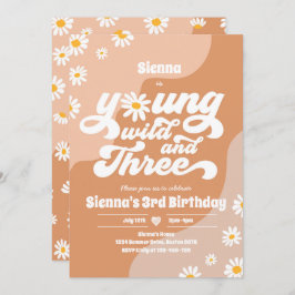 Convite Jovem Selvagem E Festa de aniversário Boho Daisy