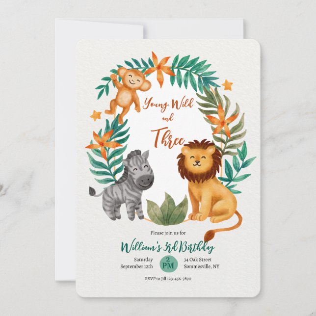 Convite Jovem Selvagem e Três (Frente)