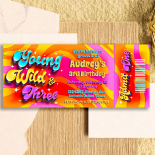 Convite Jovem Selvagem e Três - Ingresso Groovy