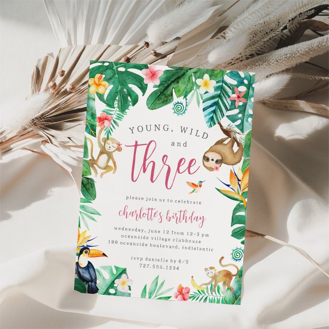 Convite Jovem Selvagem Selvagem Selvagem Selvagem Tropical (Criador carregado)