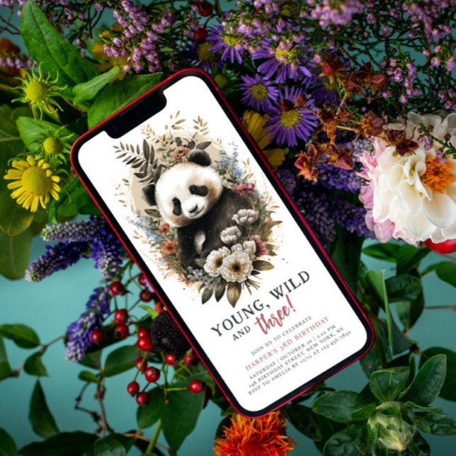 Convite Jovem Selvagem Três Crianças aniversário de 3 anos (Criador carregado)