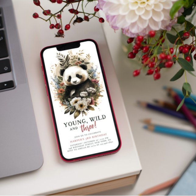 Convite Jovem Selvagem Três Crianças aniversário de 3 anos (Criador carregado)