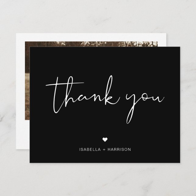 Convite JOVI Edgy Modern Black and White Photo (Foto em pr (Frente/Verso)