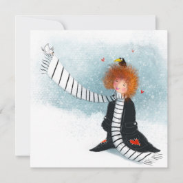 Convite Joy in the Snow – Whimsical Winter Girl