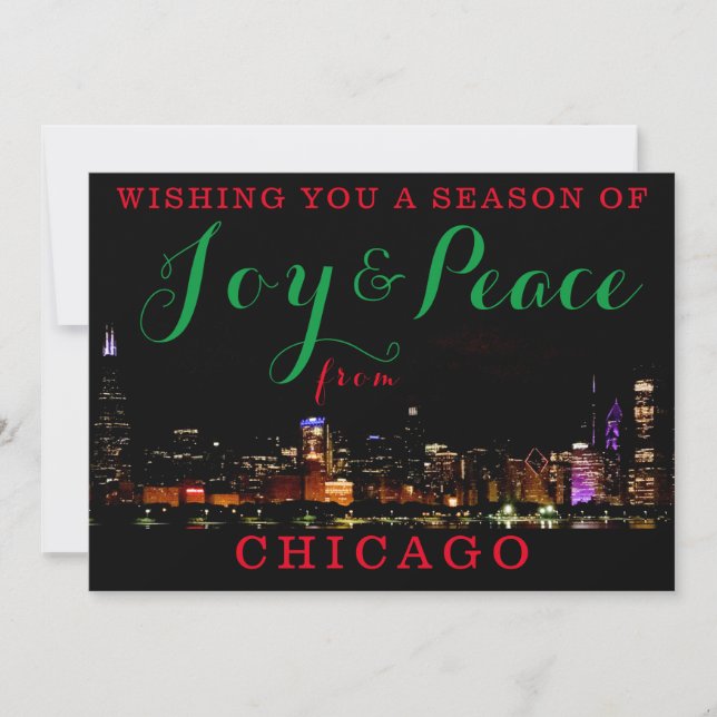 Convite Joy & Peace do Chicago Custom 1 Photo Invitation (Frente)