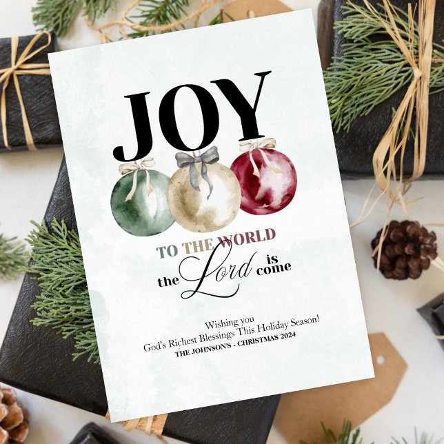 Convite Joy To The World Holiday Card (Celebrate the reason for the season with this "Joy To The World, The Lord is Come" holiday card.)