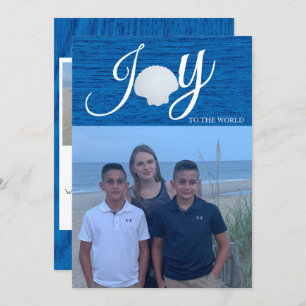 Convite Joy To The World Photo Collage Christmas Card (Joy