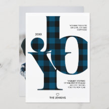 Joy Typografia Blue Buffalo Xadrez Feriado