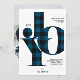 Convite Joy Typografia Blue Buffalo Xadrez Feriado