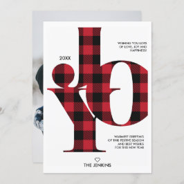 Convite Joy Typografia Red Buffalo Xadrez Feriado