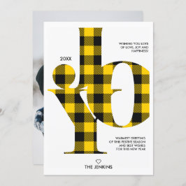 Convite Joy Typografia Yellow Buffalo Photo Holiday